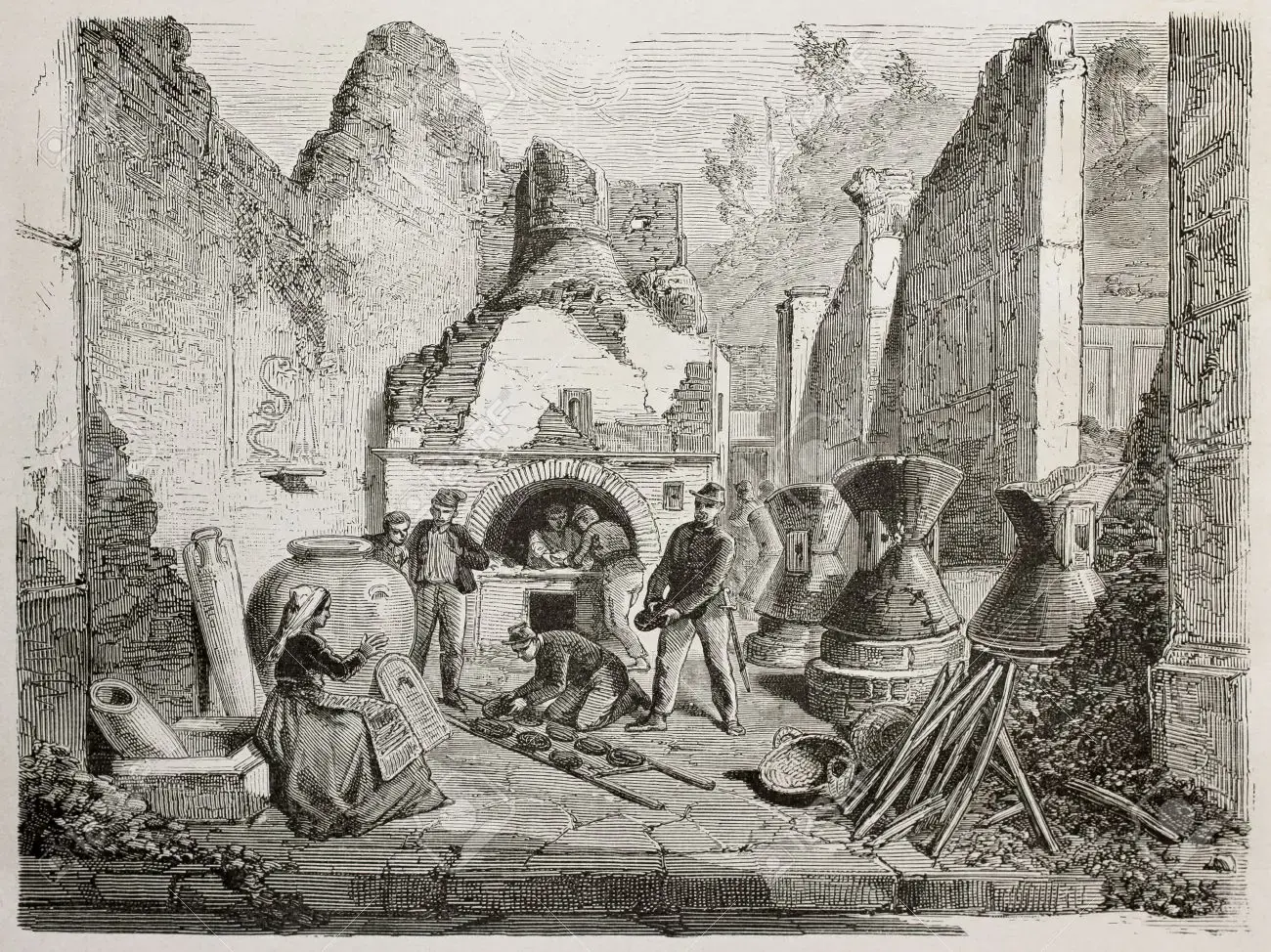 15155940 antigua ilustracion de antigua panaderia con horno de pan y romana bien conservada fundacion pan